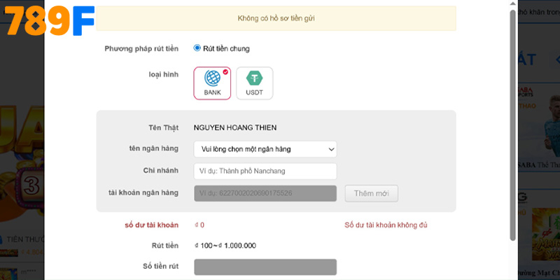 Rút Tiền 789f Mọi Lúc Mọi Nơi Chỉ Với Vài Thao Tác 2 Hướng dẫn rút tiền 789f